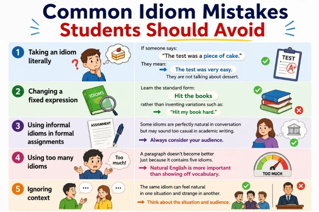 idioms examples for students with meaning
