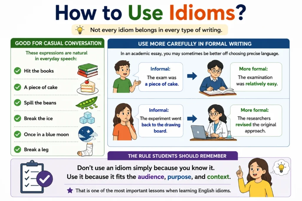 idioms examples for students with meaning