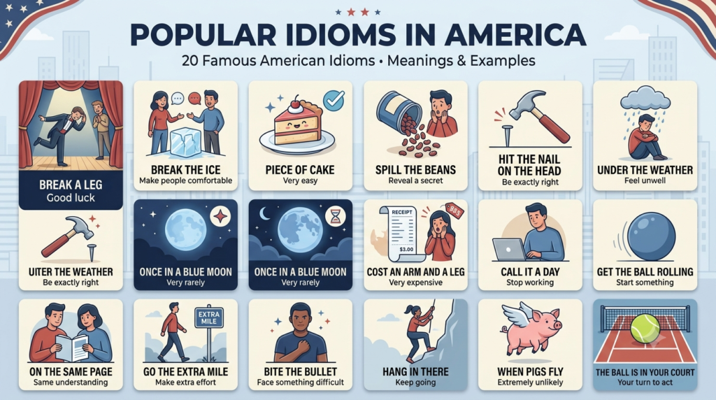 popular idioms in america
