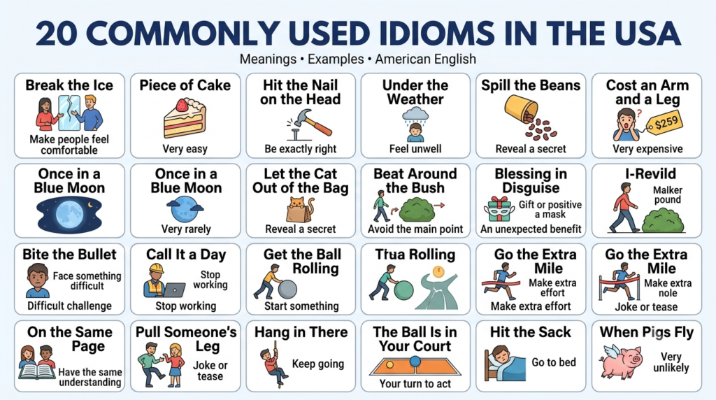 Commonly Used Idioms in the USA