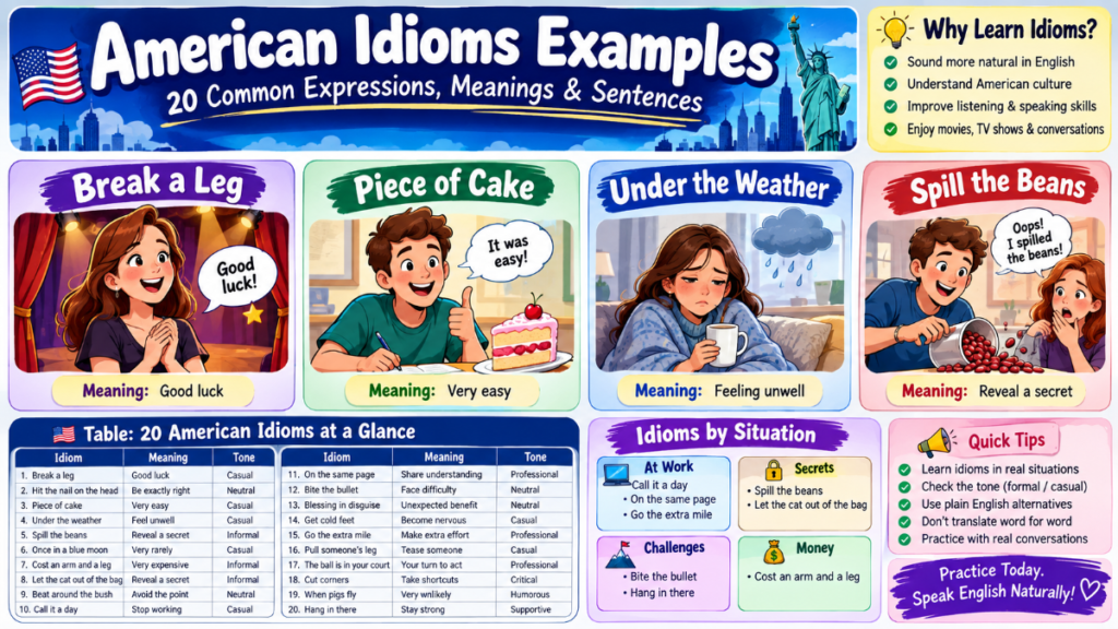 American Idioms Examples