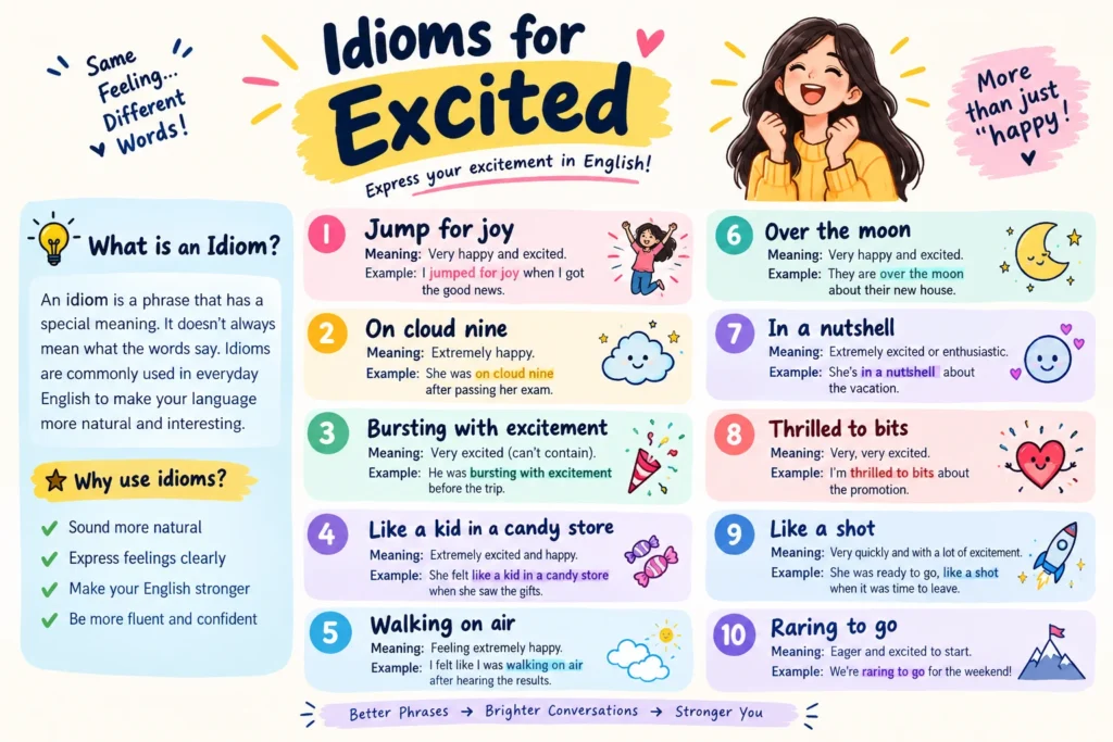 Idioms For Excited
