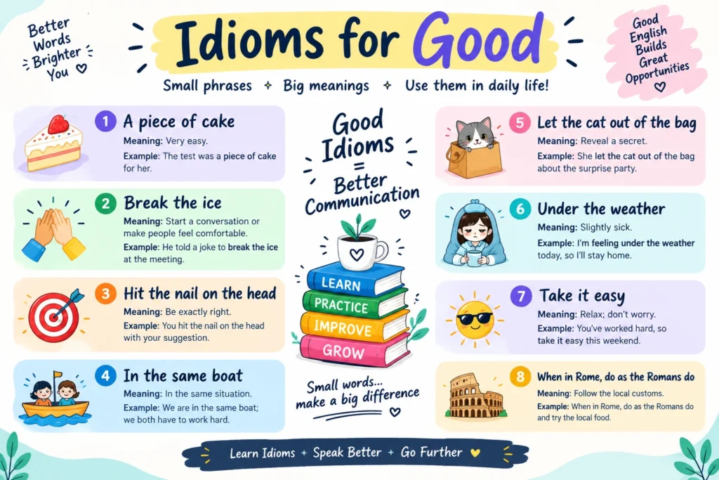 Idioms for Good