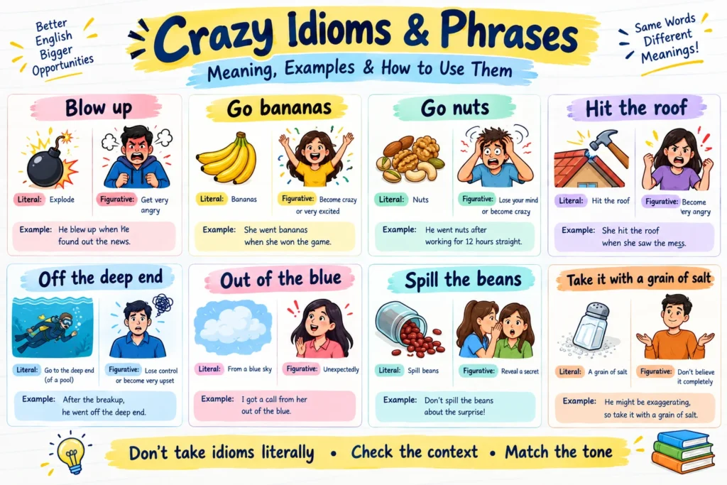 Crazy Idioms Phrases