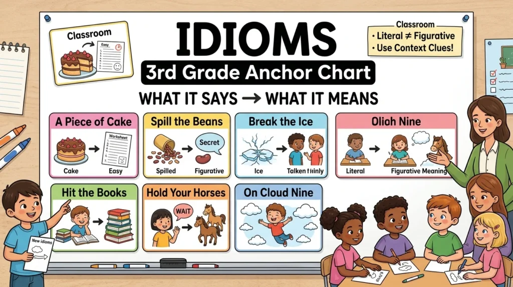 Idioms Anchor Chart 3rd Grade